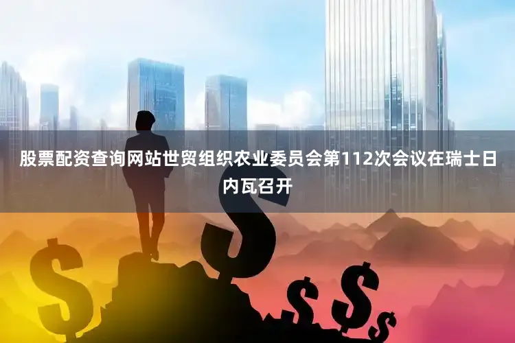 股票配资查询网站世贸组织农业委员会第112次会议在瑞士日内瓦召开